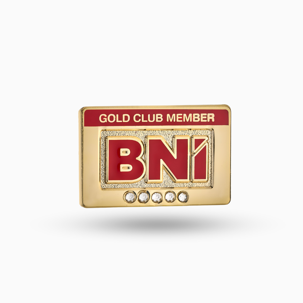 Gold Club Pin (5 stones) (Pack of 10)