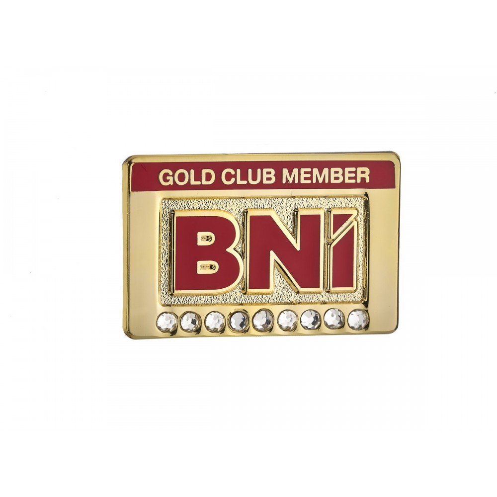 Gold Club Pin (9 stones) (Pack of 10)